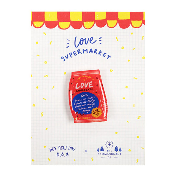 Love Chocolate {LOVE SUPERMARKET Pin} - Accessories by Hey New Day, The Commandment Co , Singapore Christian gifts shop