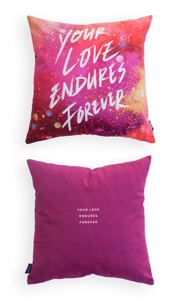 Comparison between front and back logo of cushion cover. Cushion covers can brighten up a room and sends positive messages throughout the day. Get one today!