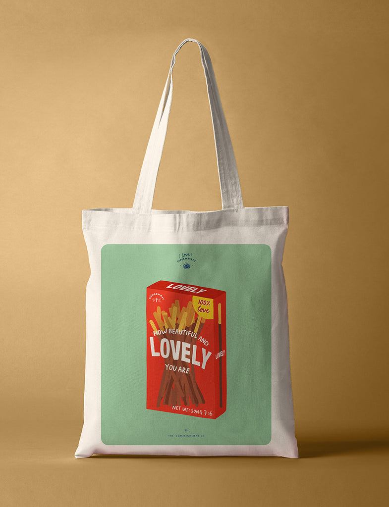 tote bag with love supermarket series lovely chocolate stick design
