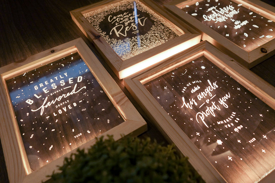 Christian wording night light by The Commandment