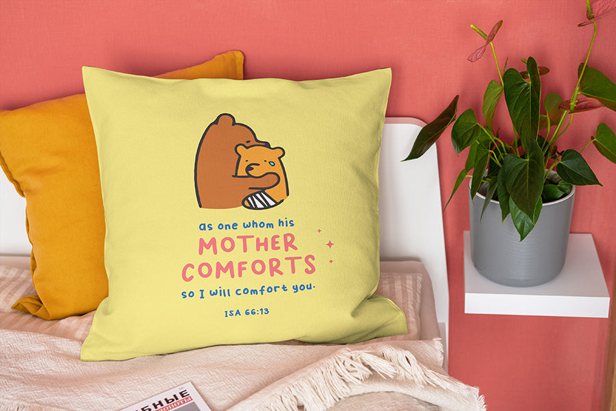 Strength & Honour - A Mother comforts {Cushion Cover} - Cushion Covers by The Commandment Co, The Commandment Co , Singapore Christian gifts shop