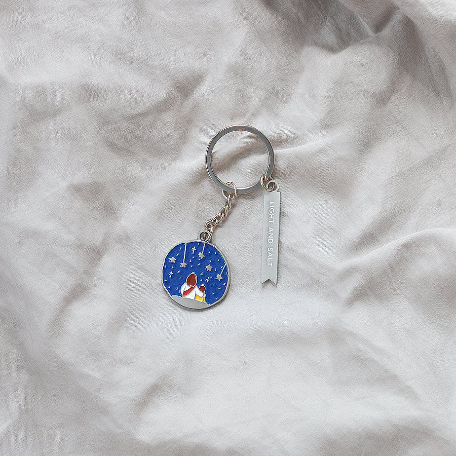 God bless you under the starry night keychain