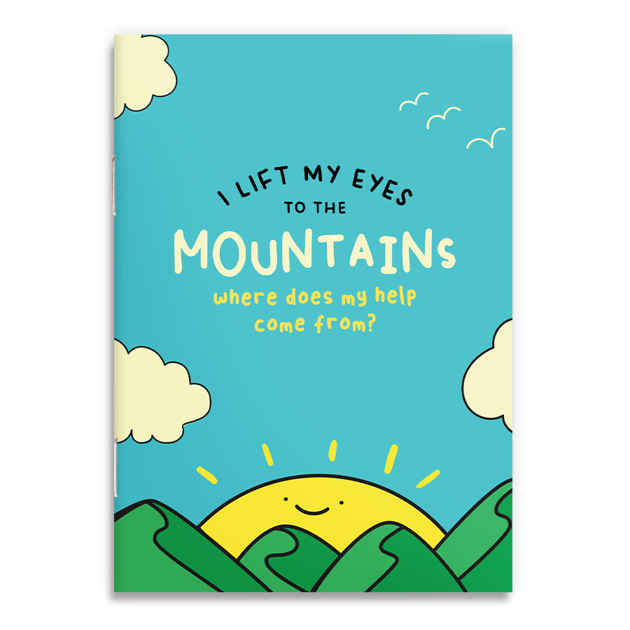 My Help Comes From the Lord A6 Christian notebook, front cover.
