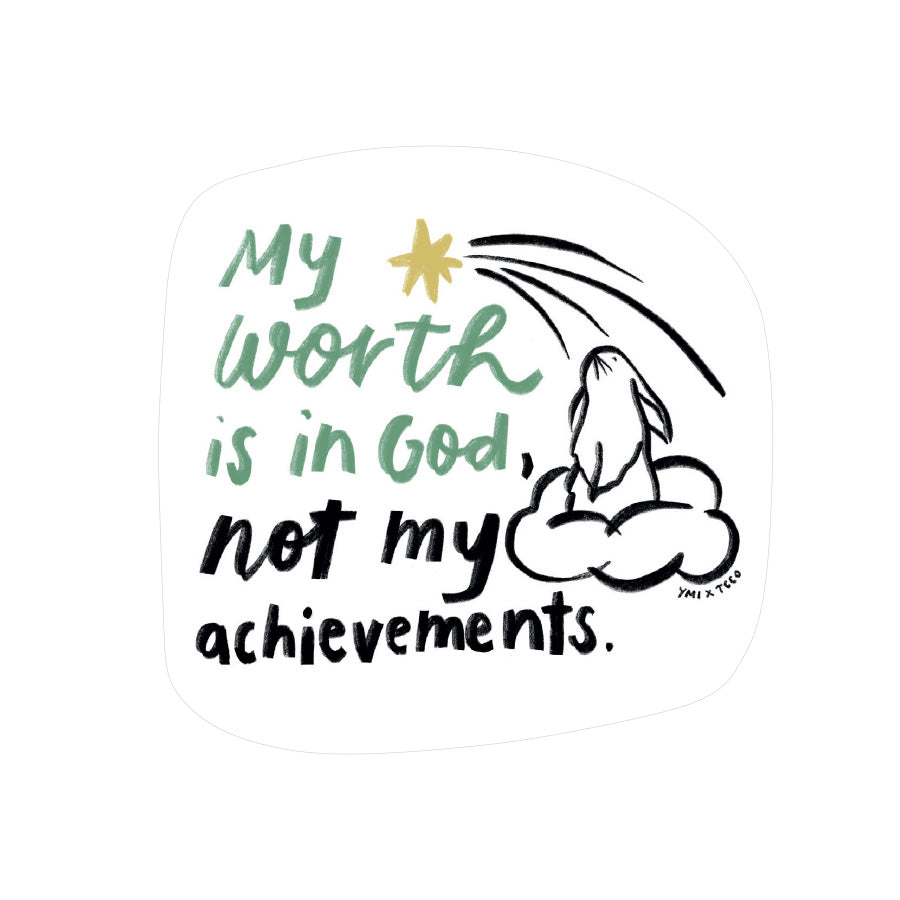 My Worth Is In God {Mirror Decal Stickers} - Decal by YMI, The Commandment Co , Singapore Christian gifts shop
