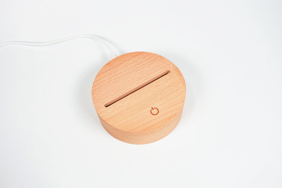 Minimalist wooden night light stand with touch button