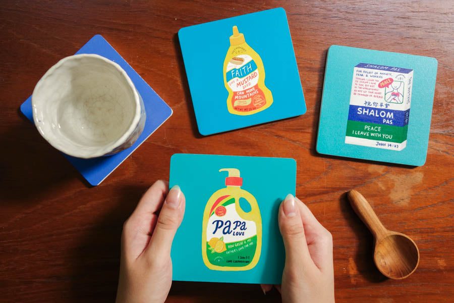Papa Love Soap | Coasters {LOVE SUPERMARKET} - coasters by The Commandment Co, The Commandment Co , Singapore Christian gifts shop
