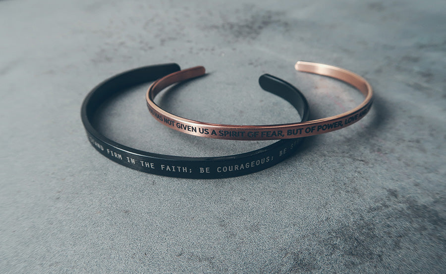 Engraved Christian Bible verse band