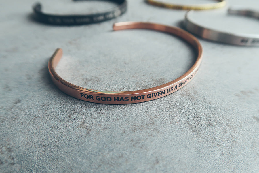 Personalised verse band with Bible verse engraving