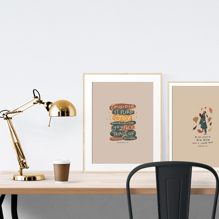 Spiritual poster design placing on table