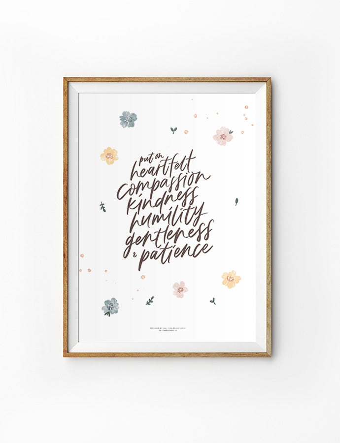 Put On Heartfelt Compassion {Poster} - Posters by Oh Katie Pie, The Commandment Co , Singapore Christian gifts shop