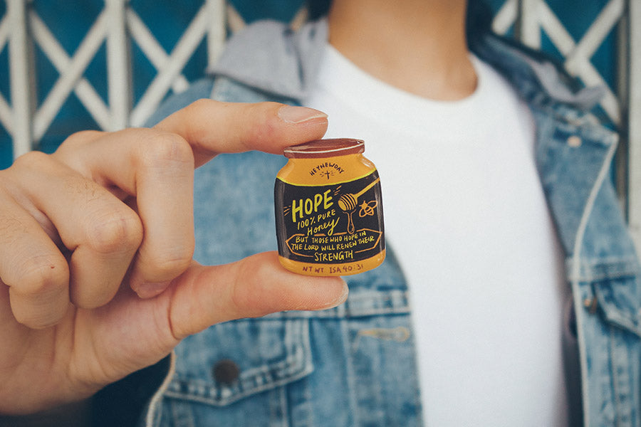Hope Honey Pin {LOVE SUPERMARKET Pin} - Accessories by Hey New Day, The Commandment Co , Singapore Christian gifts shop