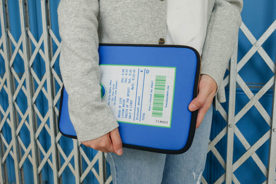 Shalom Pas | Laptop Sleeve {LOVE SUPERMARKET} - Laptop Sleeve by The Commandment Co, The Commandment Co , Singapore Christian gifts shop