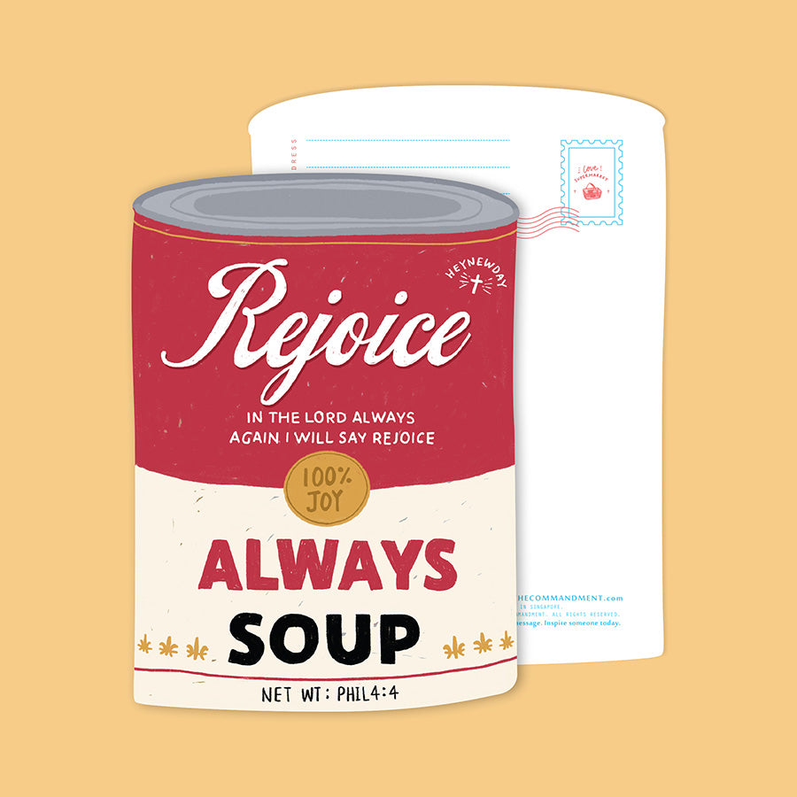 Rejoice Always Soup {LOVE SUPERMARKET Card} - Cards by The Commandment Co, The Commandment Co , Singapore Christian gifts shop
