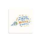 Rejoice Christian wooden coaster with This Is the Day faith message.