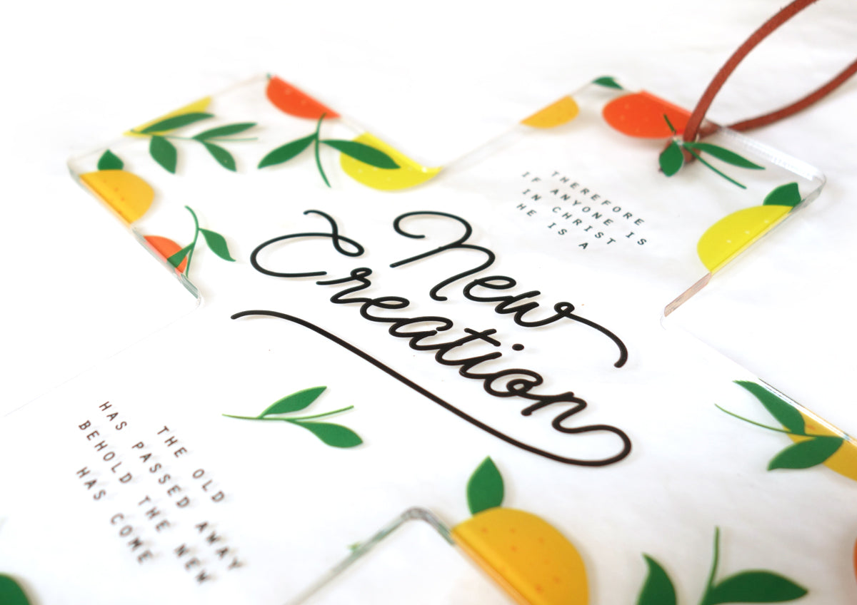 Modern Typography Acrylic Cross with Digitally Printed Bible Verses, Christian home decor ideas