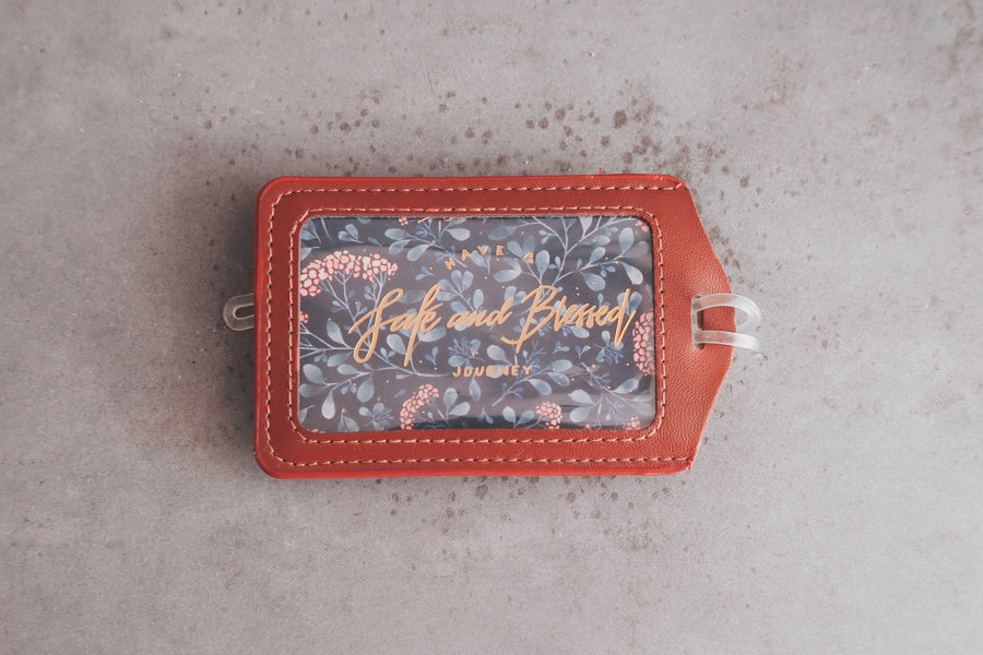 Have a safe and blessed journey (Floral) {Luggage Tag} - Passport Cover by The Commandment Co, The Commandment Co , Singapore Christian gifts shop