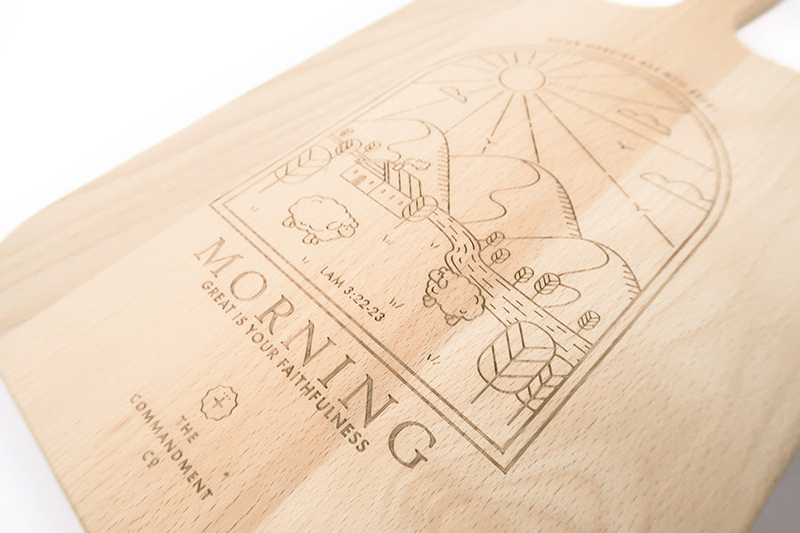 Your Mercies Are New Every Morning {Wooden Cutting Board} - cutting board by The Commandment Co, The Commandment Co , Singapore Christian gifts shop