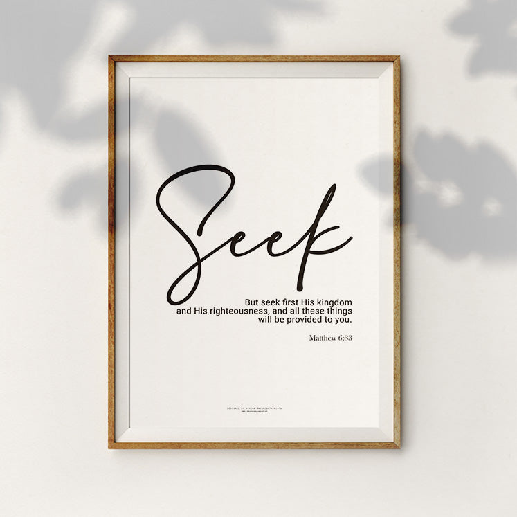 Seek First His Kingdom {Poster} - Posters by His Mighty Prints, The Commandment Co