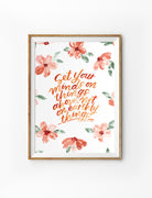 wall art print with red flowers design and bible verse wording by Jenn lovethatletters