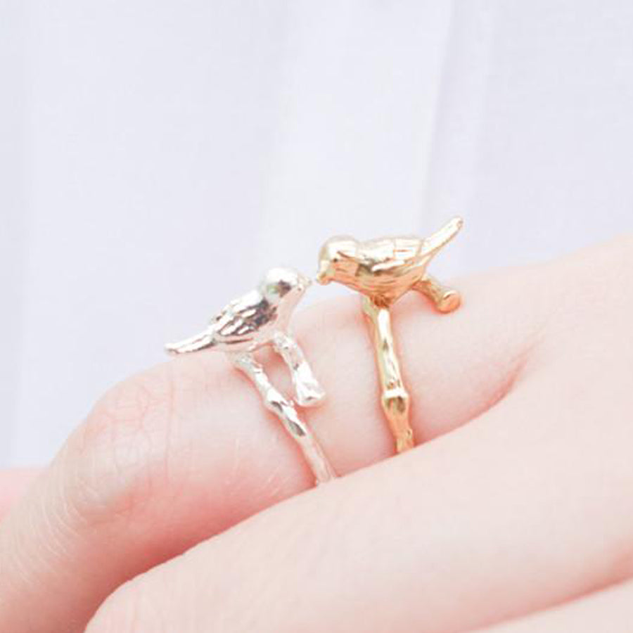 Singing Bird Christian ring inspired by Psalm 104:12, product view 1.