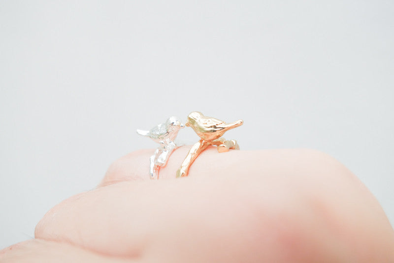 Singing Bird Christian ring inspired by Psalm 104:12, product view 2.