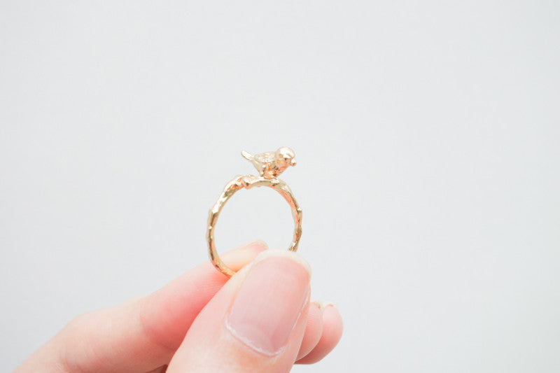 Singing Bird Christian ring inspired by Psalm 104:12, product view 4.