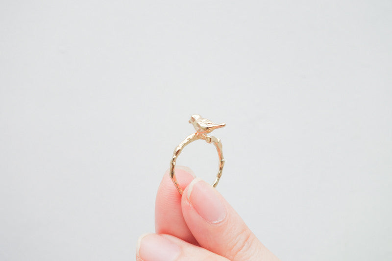 Singing Bird Christian ring inspired by Psalm 104:12, product view 5.