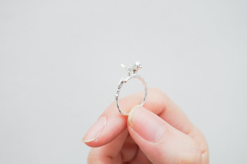Singing Bird Christian ring inspired by Psalm 104:12, product view 6.