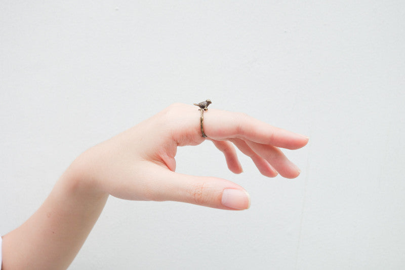 Singing Bird Christian ring inspired by Psalm 104:12, product view 9.