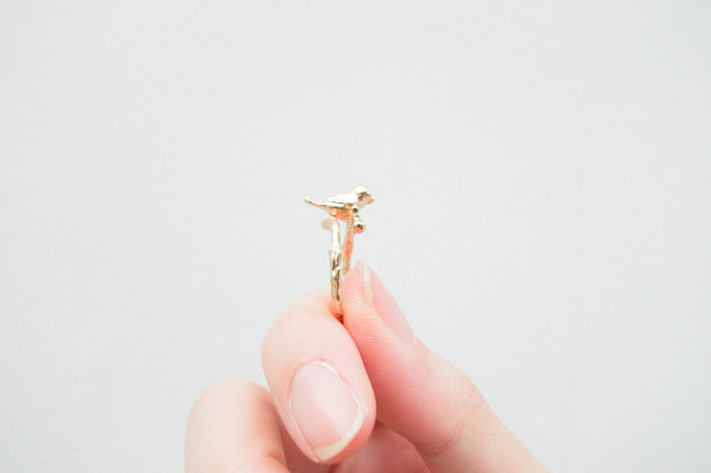 Singing Bird Christian ring inspired by Psalm 104:12, product view 14.