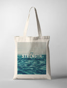 tote bag design that says "The lord is my strength & my song"