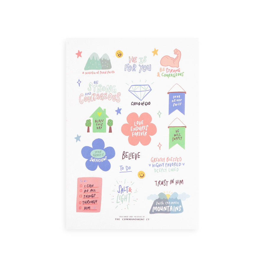Believe | Journaling Sticker Sheet - Stickers by The Commandment Co, The Commandment Co , Singapore Christian gifts shop