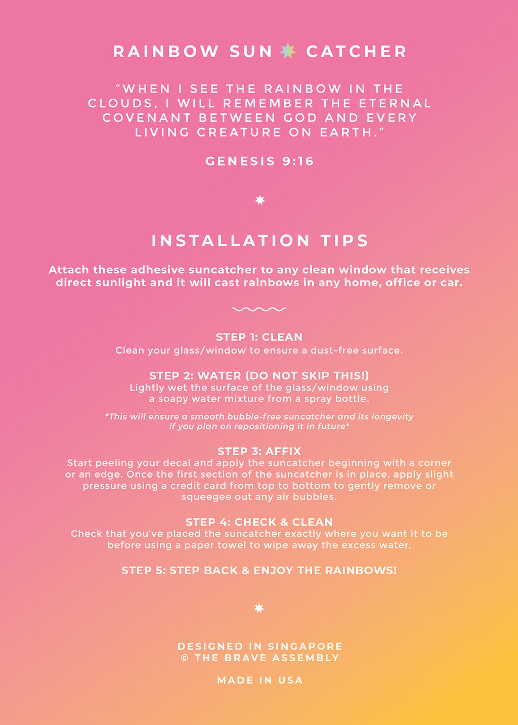 Joy Comes in the Morning | Suncatcher Sticker - Window Decal by The Brave Assembly, The Commandment Co , Singapore Christian gifts shop