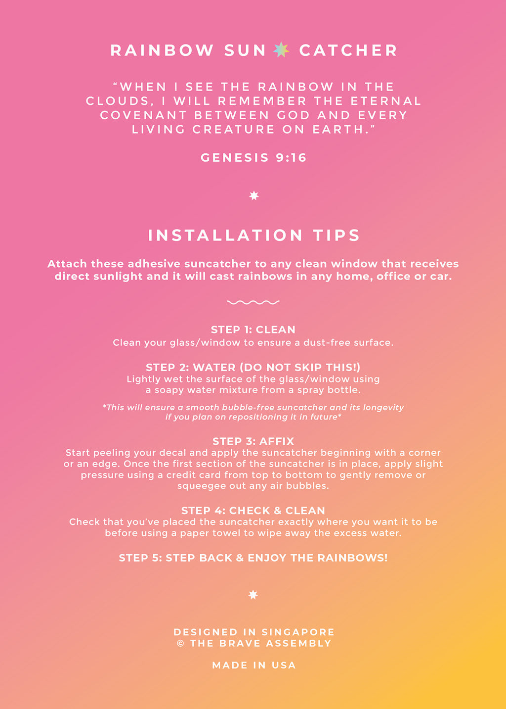 Canvas of Your Grace | Suncatcher Sticker - Window Decal by The Brave Assembly, The Commandment Co , Singapore Christian gifts shop