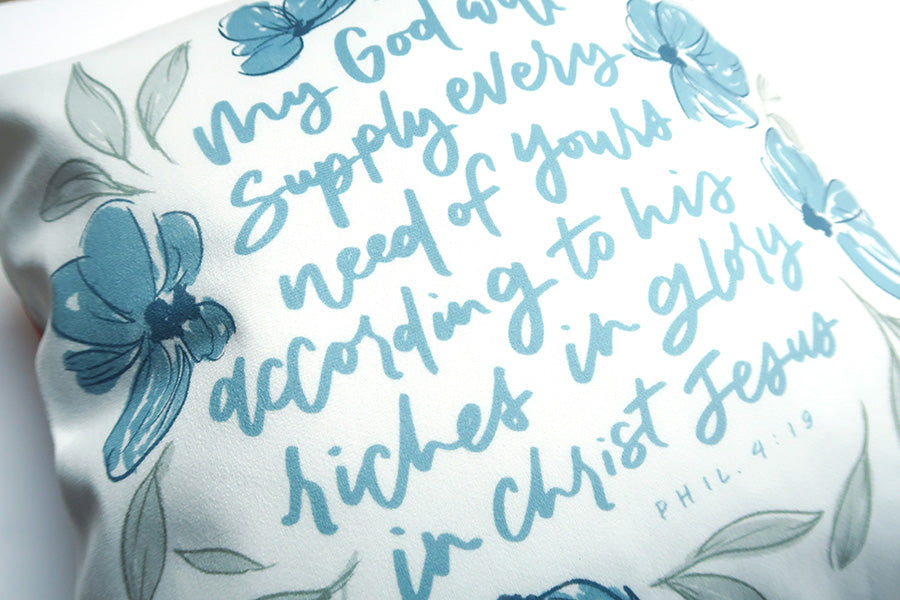 My God Will Supply Every Need Of Yours {Cushion Cover} - Cushion Covers by Hannah Letters, The Commandment Co , Singapore Christian gifts shop