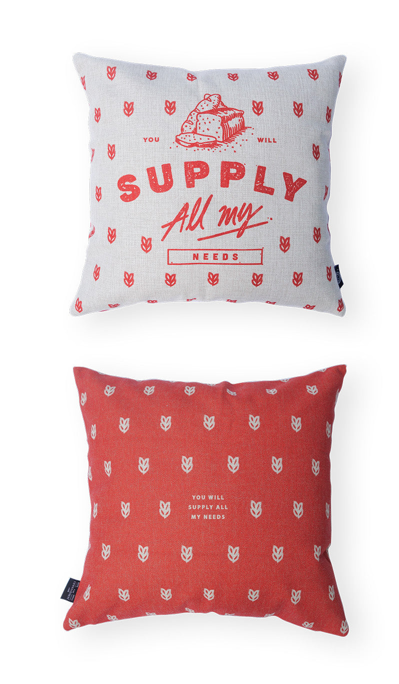 Comparison between front and back logo of cushion cover. Cushion covers can brighten up a room and sends positive messages throughout the day. Get one today!