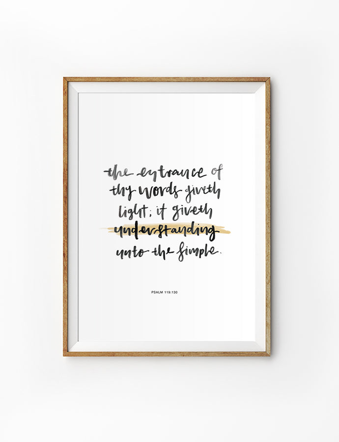 Entrance of Thy Words {Poster} - Posters by The Lily Collective, The Commandment Co