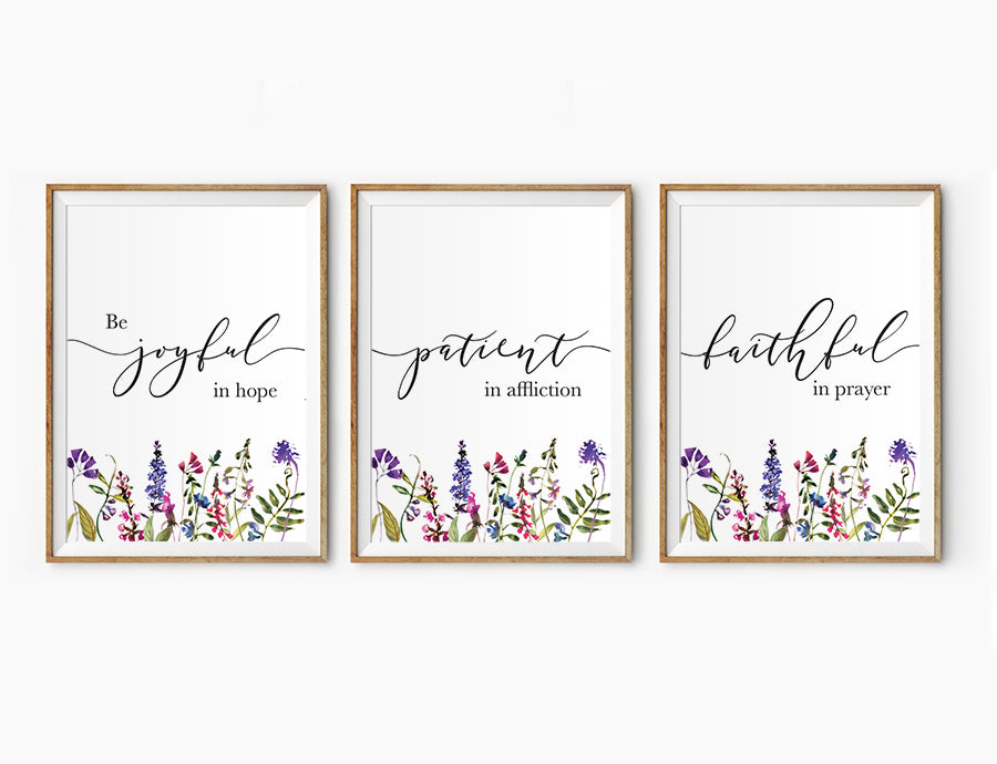 Joyful Patient Faithful (Lavender) {Poster} - Posters by Divine Digital Prints, The Commandment Co , Singapore Christian gifts shop