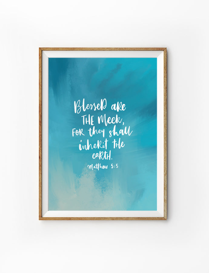 Blessed Are The Meek {Poster} - Posters by Lettering Hope, The Commandment Co , Singapore Christian gifts shop