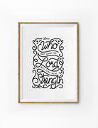 Posters featuring beautiful typography Bible verse quote. ‘Wait upon the Lord’. 200GSM paper, available in A3,A4 size. 