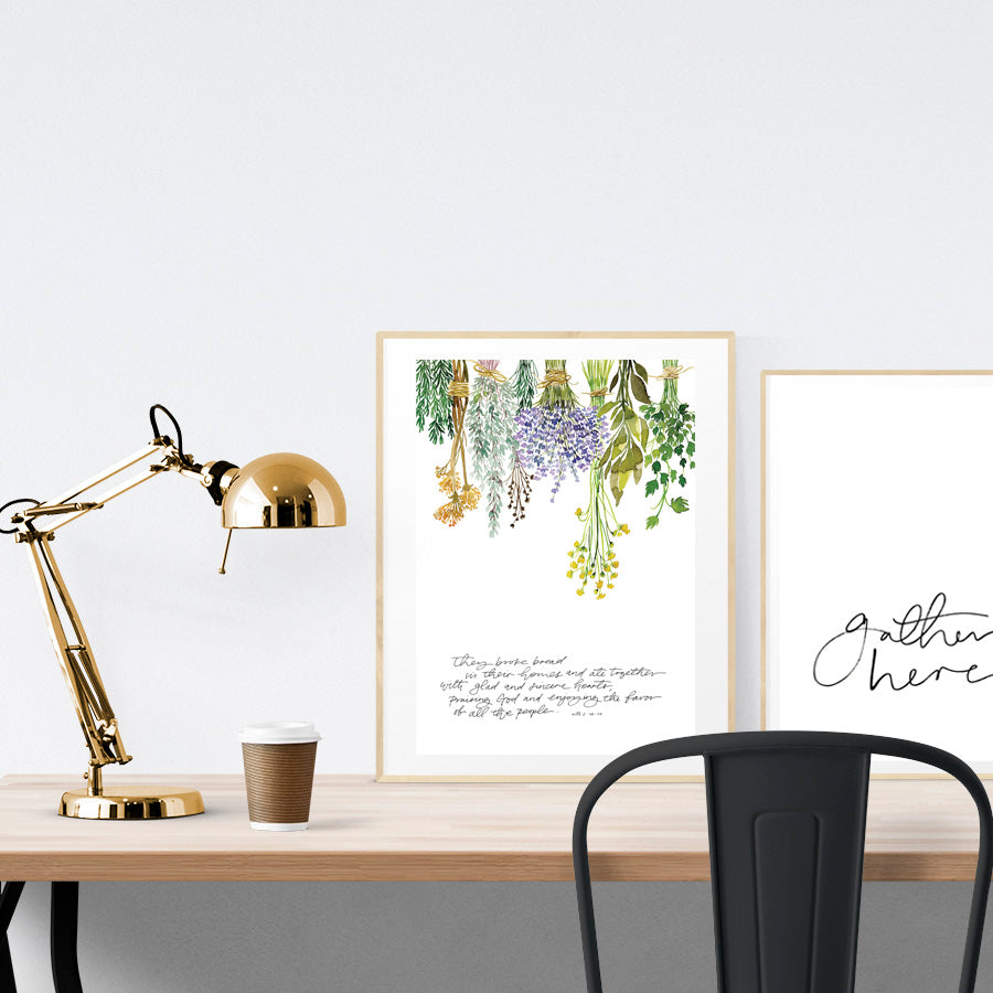 With Glad And Sincere Hearts {Poster} - Posters by Salt Stains Shop, The Commandment Co , Singapore Christian gifts shop