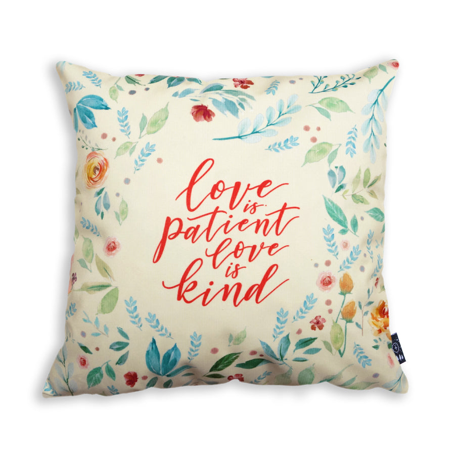 Love Is Patient Love Is Kind {Cushion Cover} - Cushion Covers by The Commandment Co, The Commandment Co , Singapore Christian gifts shop