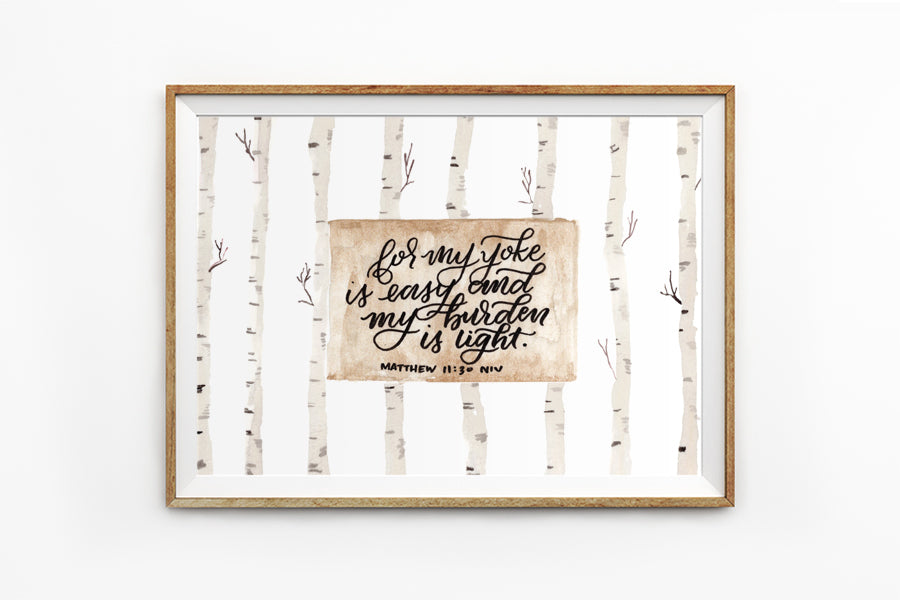 My Yoke Is Easy {Poster} - Posters by Love That Letters, The Commandment Co