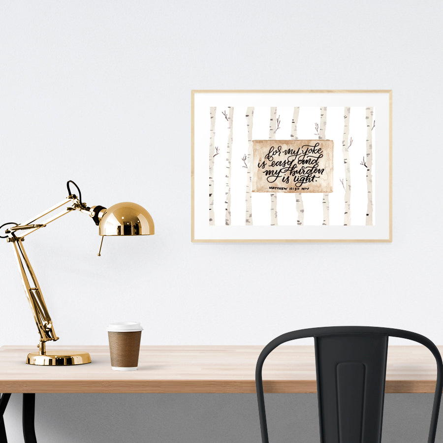 My Yoke Is Easy {Poster} - Posters by Love That Letters, The Commandment Co