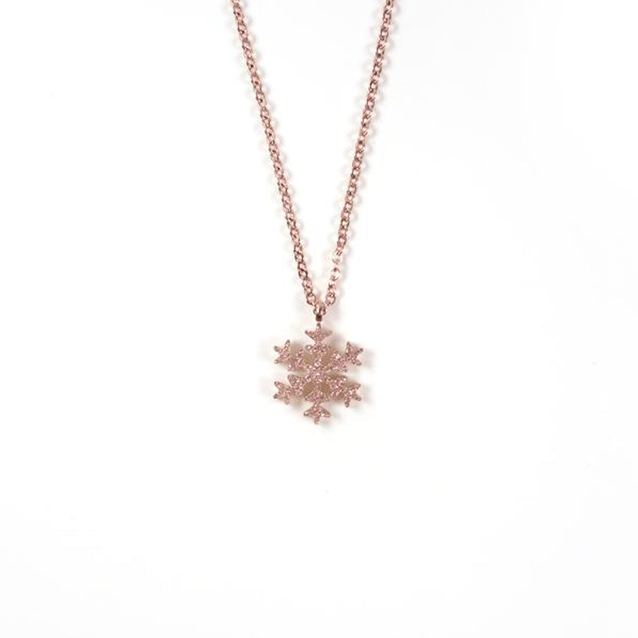 Snowflake short necklace. Platinum. 
