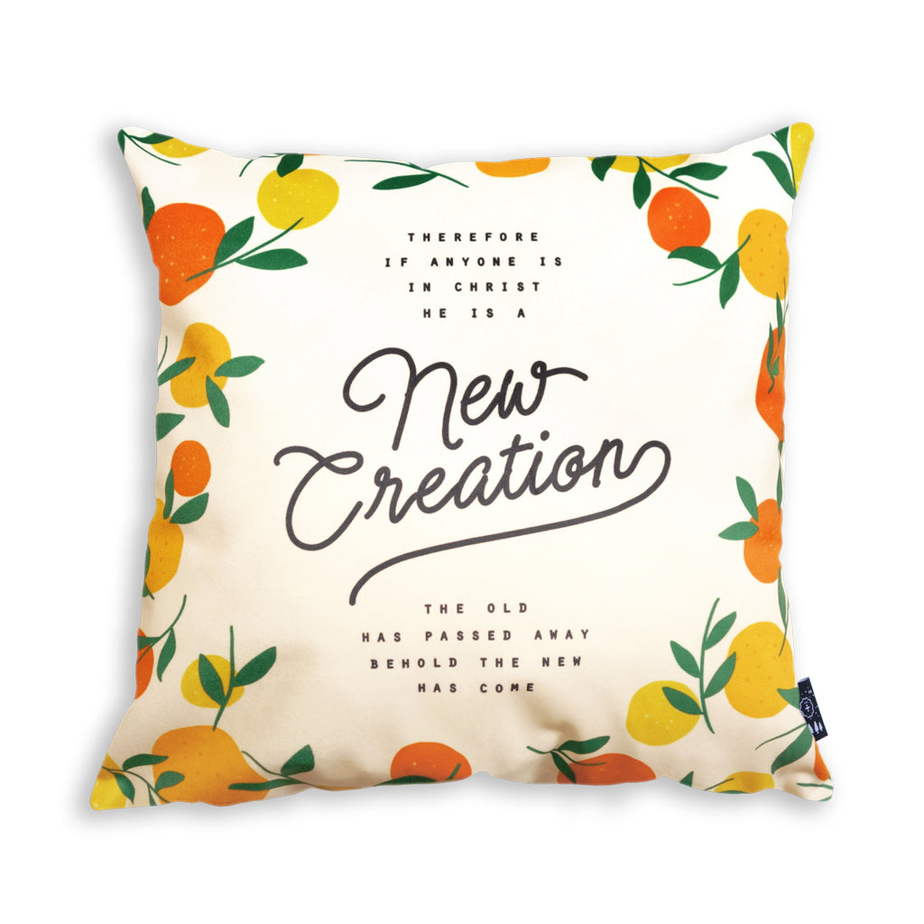 In Christ He Is A New Creation {Cushion Cover} - Cushion Covers by The Commandment Co, The Commandment Co , Singapore Christian gifts shop