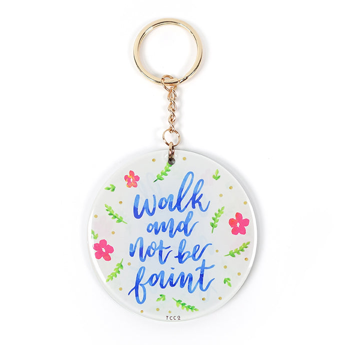 Walk And Not Be Faint {Keychain & Car Charm} - Keychain by The Commandment, The Commandment Co , Singapore Christian gifts shop