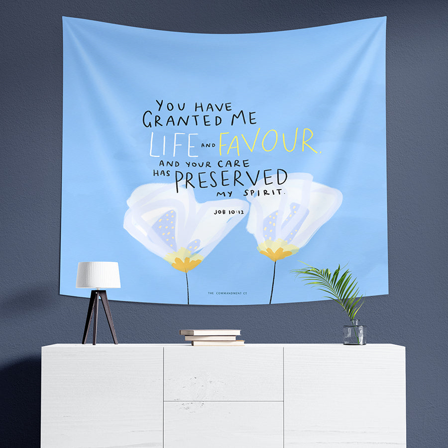 Life & Favour {Wall Tapestry} - Wall Tapestry by The Commandment Co, The Commandment Co , Singapore Christian gifts shop