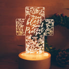The Lord Bless You and Protect You cross-shaped Christian night light