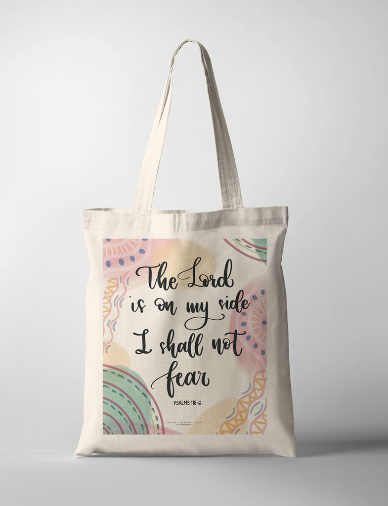 The Lord Is On My Side {Tote Bag} - tote bag by Love Ann Joy, The Commandment Co , Singapore Christian gifts shop